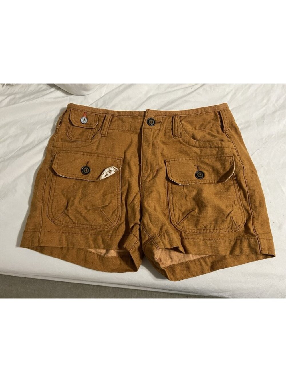 Anthropologie Pilcro Camp Shorts In Mustard Size 26